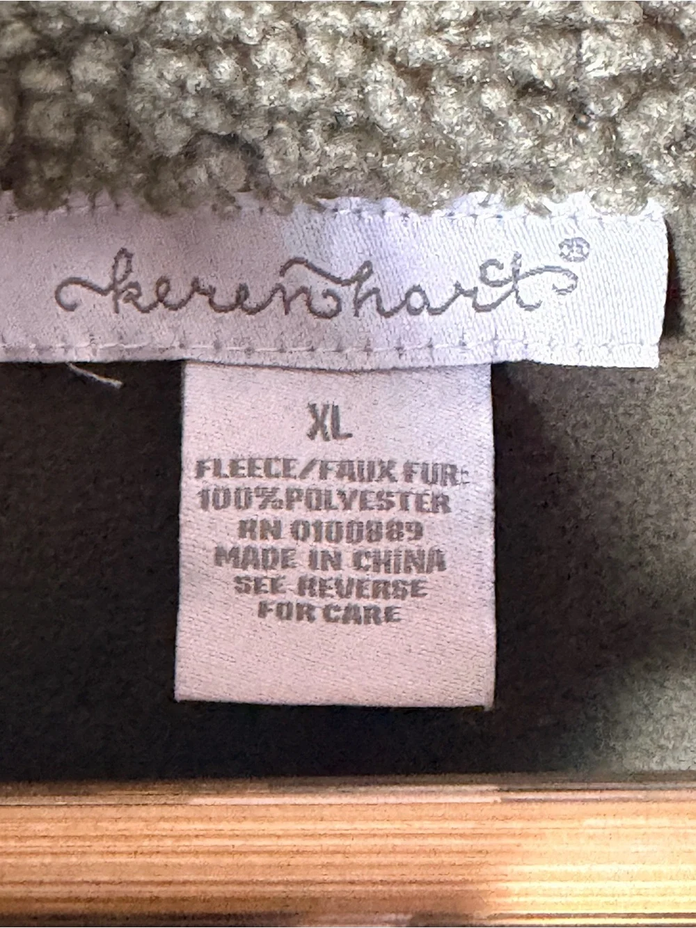 Keren Hart Olive Sherpa Quarter Zip Pullover XL